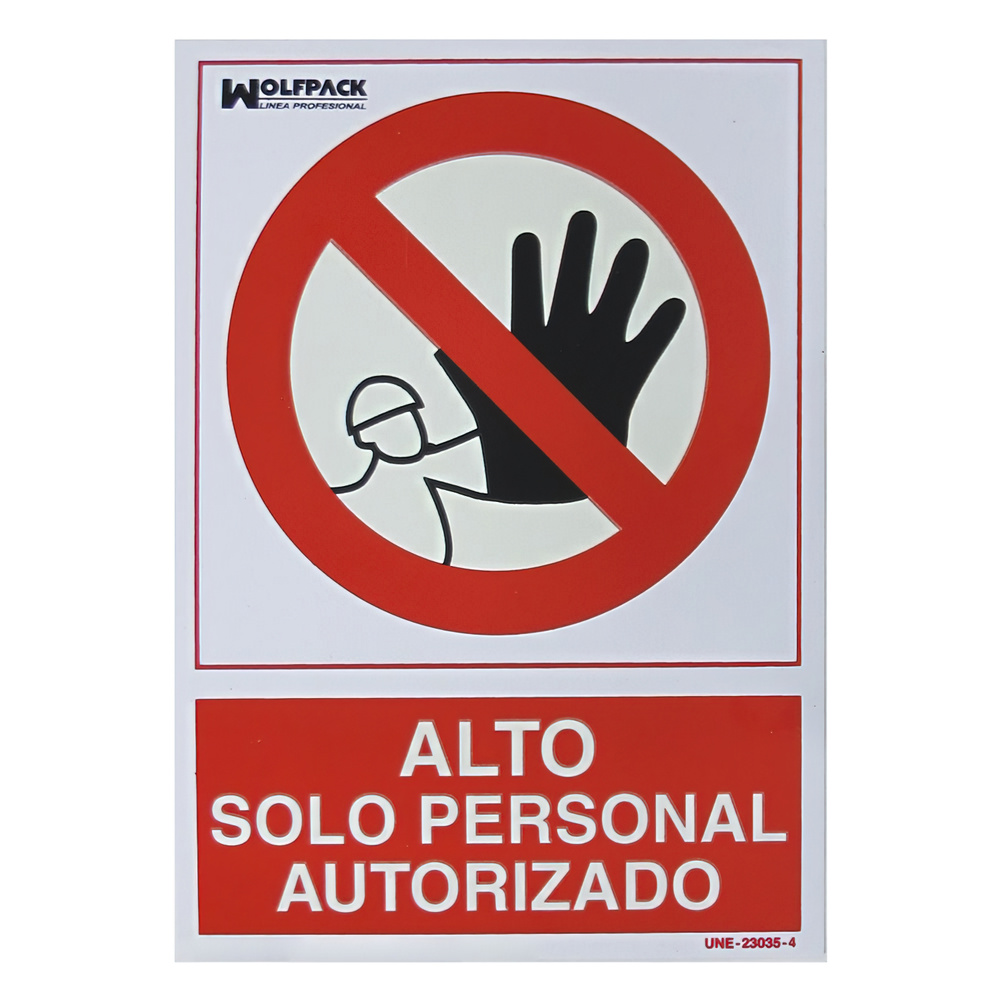 Cartel Alto Acceso Solo Personal Autorizado 21x 30 (Alt.) cm. - Imagen 2