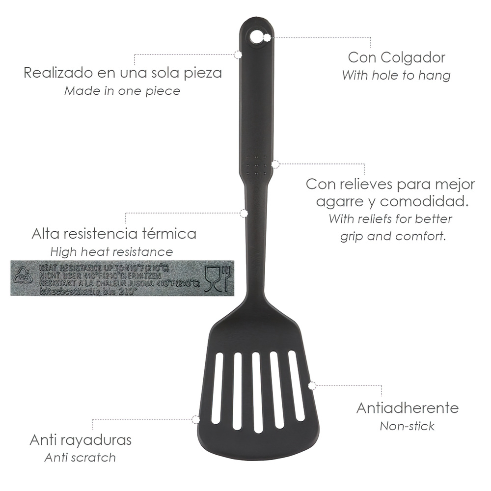 Espatula Rasera Cocina Nylon Basic 32,5 x 9 cm. - Imagen 3