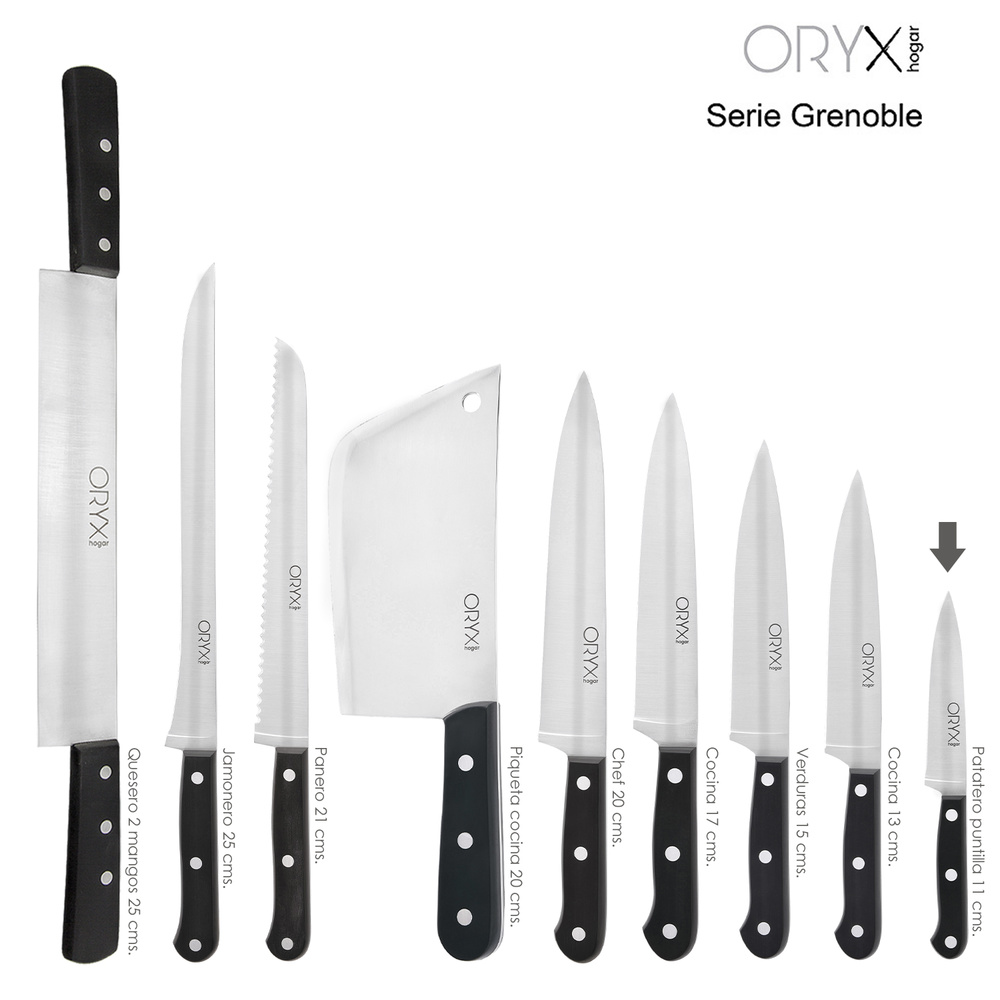 Cuchillo Grenoble Patatero Puntilla Hoja Acero Inoxidable 11 cm. Negro - Imagen 5