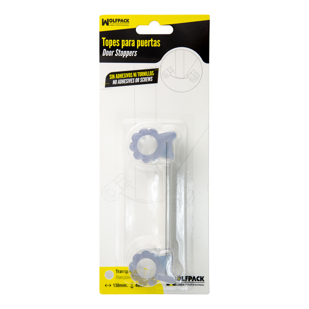 Tope Sujeta Puerta Goma Transparente 13 cm. - Imagen 3