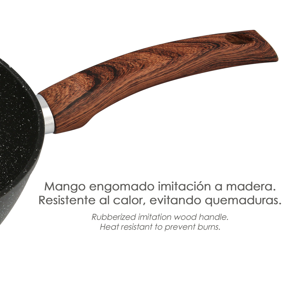Sarten Aluminio Forjado Antiadherente Ø 28 x 5,5 cm. Mango Engomado / 5 capas / Acabado Piedra / Apta Para Todo Tipo de Cocinas - Imagen 5