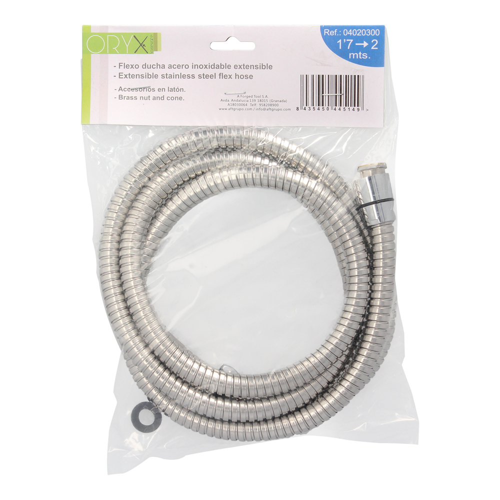 Flexo / Manguera Ducha Extensible Acero Inoxidable 1,7 a 2 Metros Accesorios de Latón. Flexible, Resistente a Torceduras, - Imagen 5