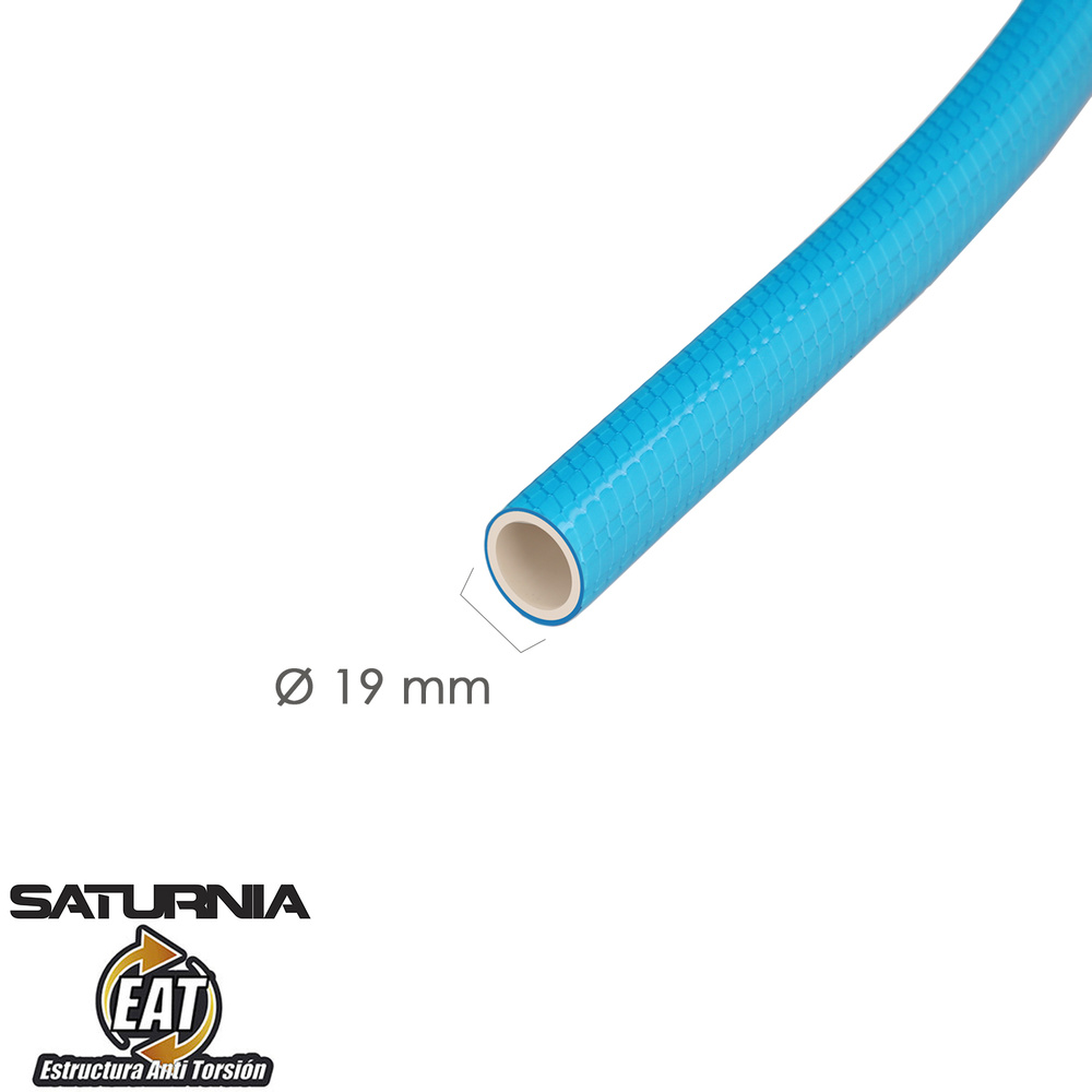 Manguera Tricotada No Torsion Blue Ø 19 mm. Rollo 50 metros. Manguera Anti Torsion, Manguera Sin Dobleces, Manguera Sin Nudos - Imagen 2