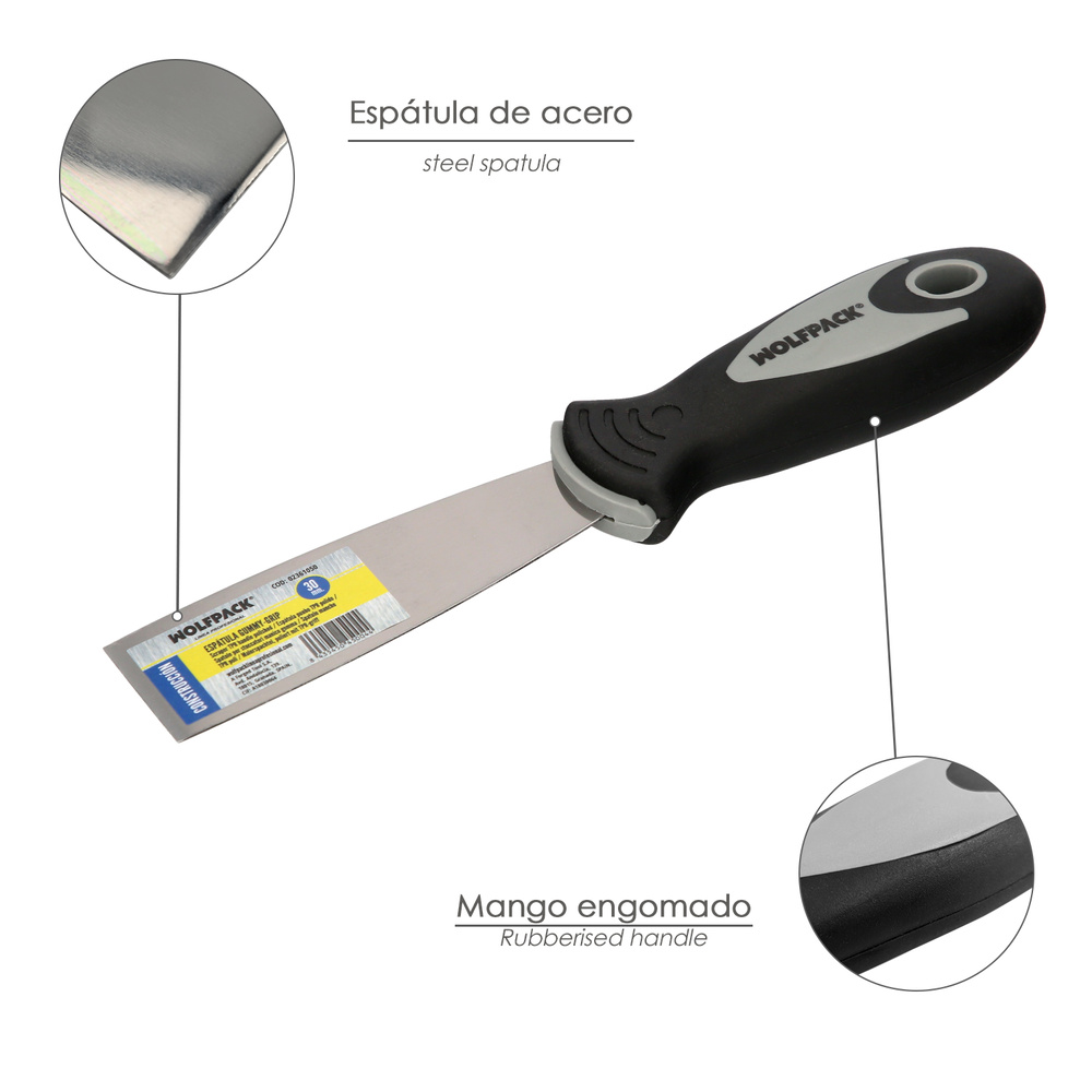 Espatula Mango Gummy Grip Hoja 30 mm. Aplicar Yeso, Pintora, Masillas, Pladur, etc. - Imagen 3