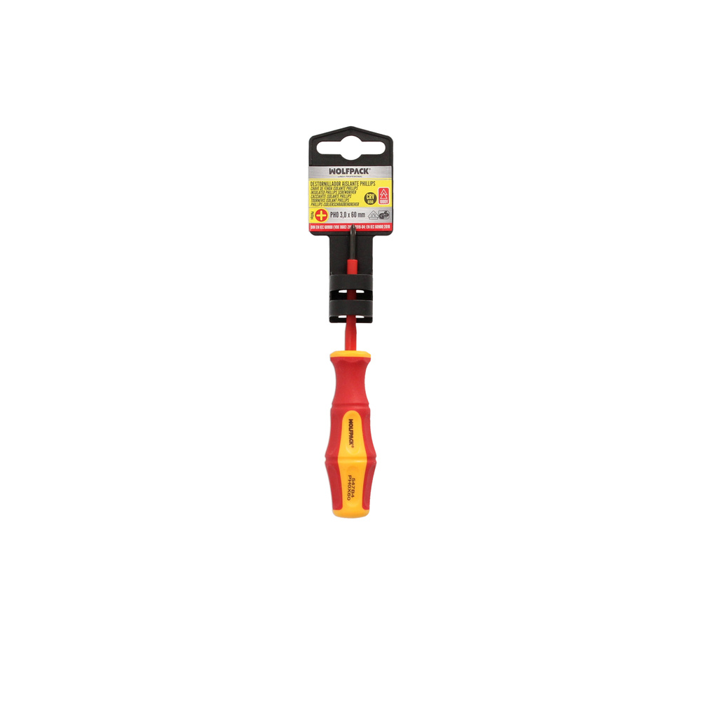 Destornillador Phillips Aislado Certificado VDE 1.000 V. Medida PH 0 - 3,0 x 60 mm. Destornillador Seguridad Electricista - Imagen 5