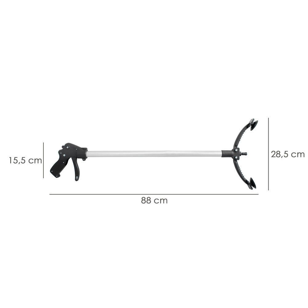 Pinza Coger Objetos 88 cm De Aluminio Con Ventosas y Seguro De Bloqueo - Imagen 2