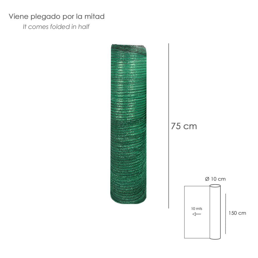 Malla Sombreo Rollo 1,5 x 10 Metros, Reduce Radiación, Protección Jardín y Terraza, Regula Temperatura, Color Verde Claro - Imagen 2