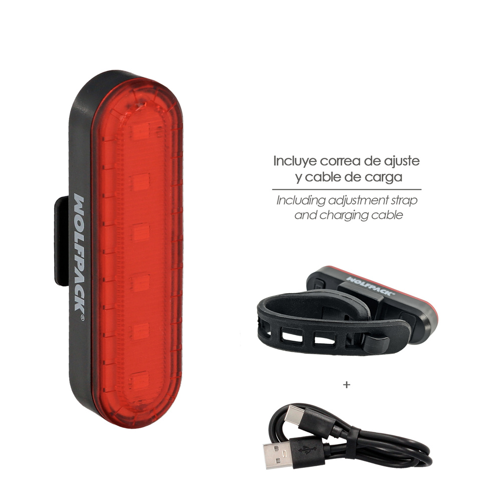 Luz Led Trasera Para Bicicleta / Patinete 100 Lumenes (4 Modos) Bateria Recargable USB - Imagen 3