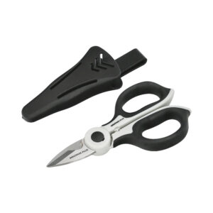 Tijeras Electricista 155 mm. Mango TPR Plus No tension. Con Funda Hojas Acero Inoxidable, Tijeras Cortar Cable, Pelacables