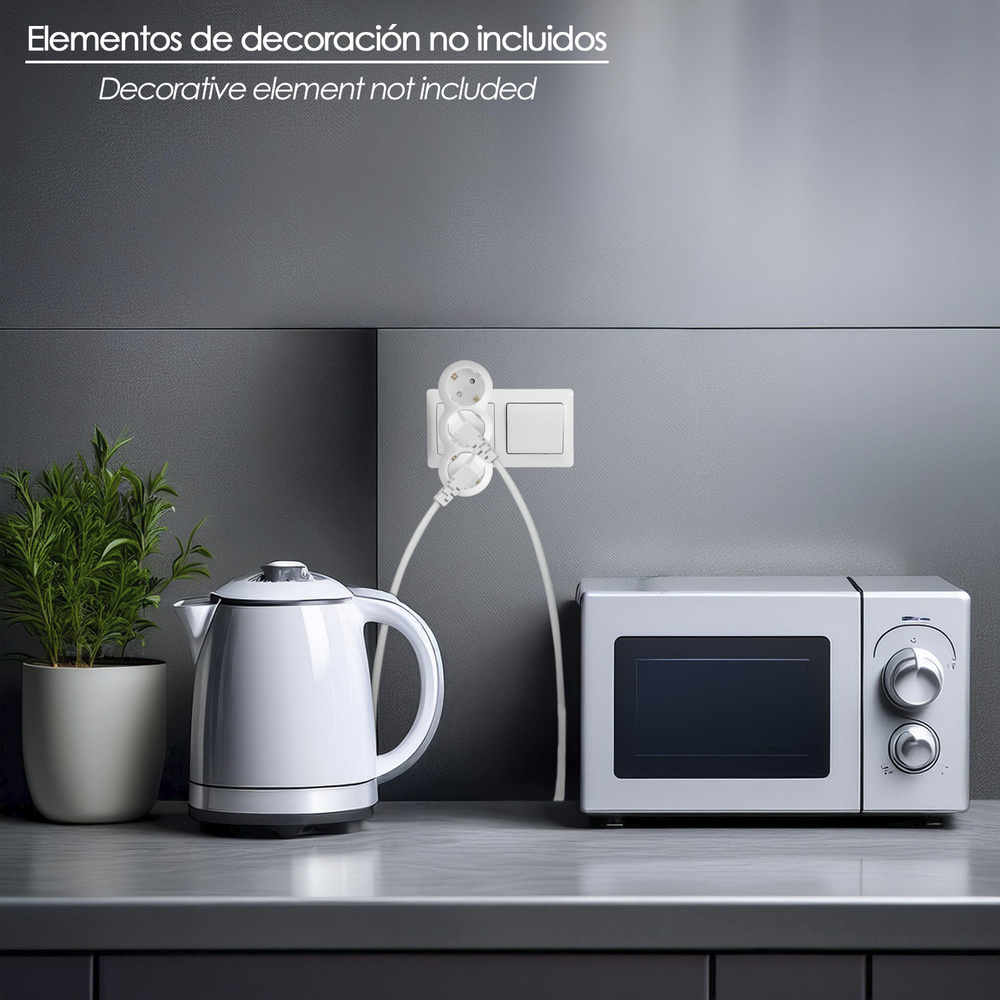 Adaptador Triple Schuko Recto 16A. 250V. - Imagen 4