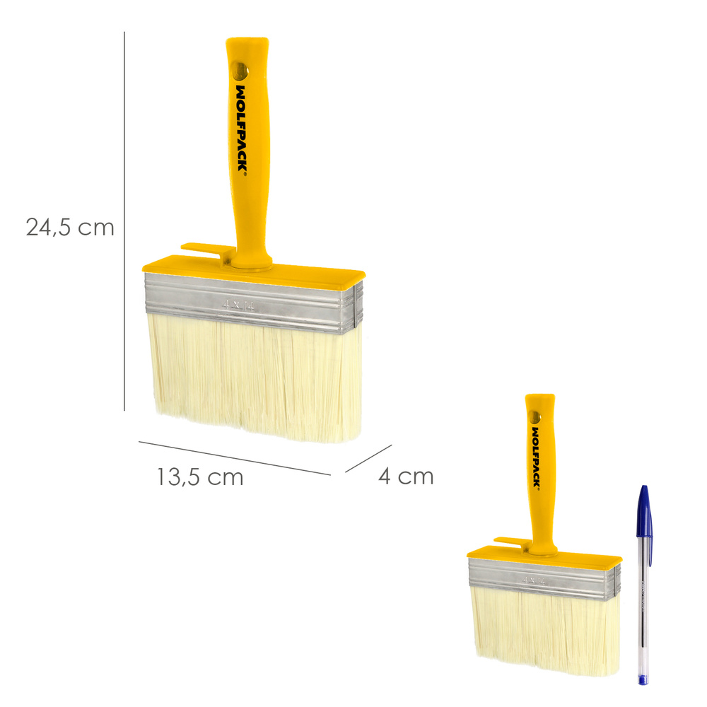 Brocha Profesional Techos 140x40 mm. Cerda Blanca. Mango Ergonomico, Con Gancho. Brocha Pintura, Brocha Pintor Profesional - Imagen 2