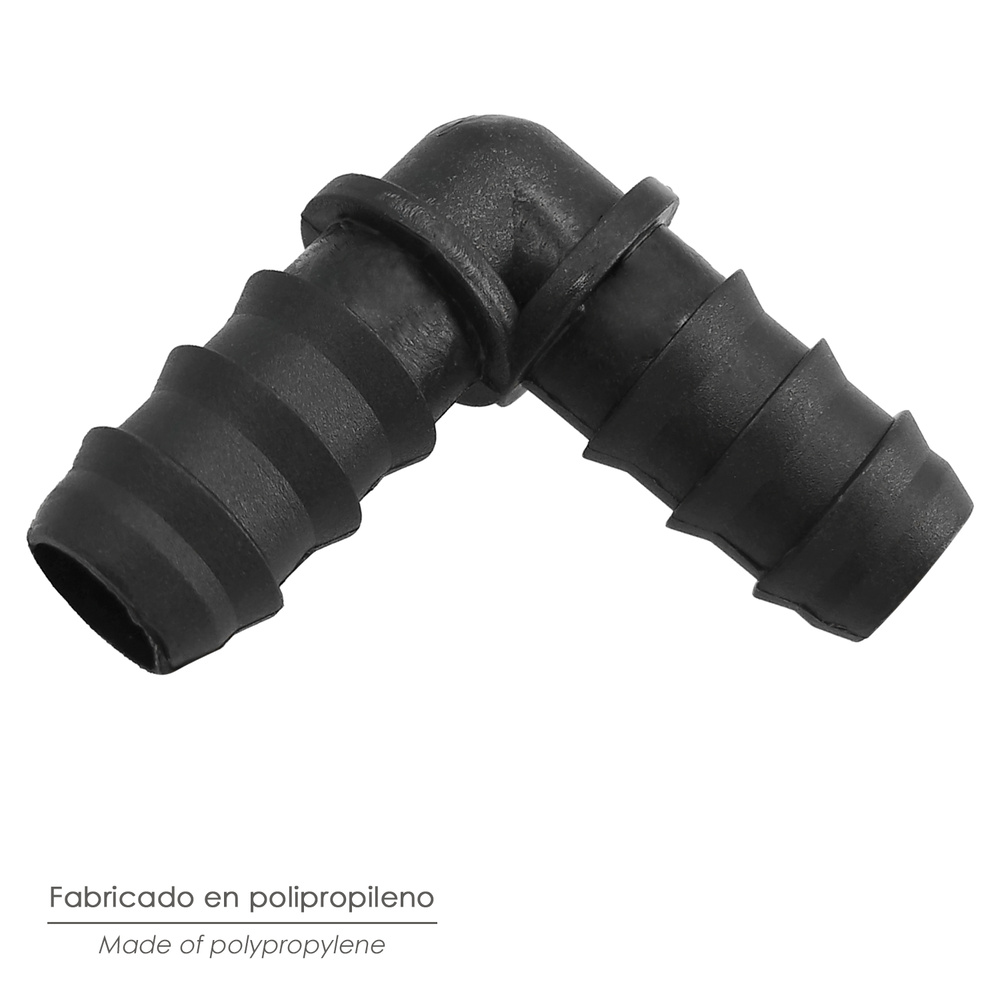 Codo Simple Para Tuberias Goteo Ø 16 mm. (Bolsa 100 Piezas) Riego Por Goteo, Microaspersión, Riego Por Nebulizacion - Imagen 4