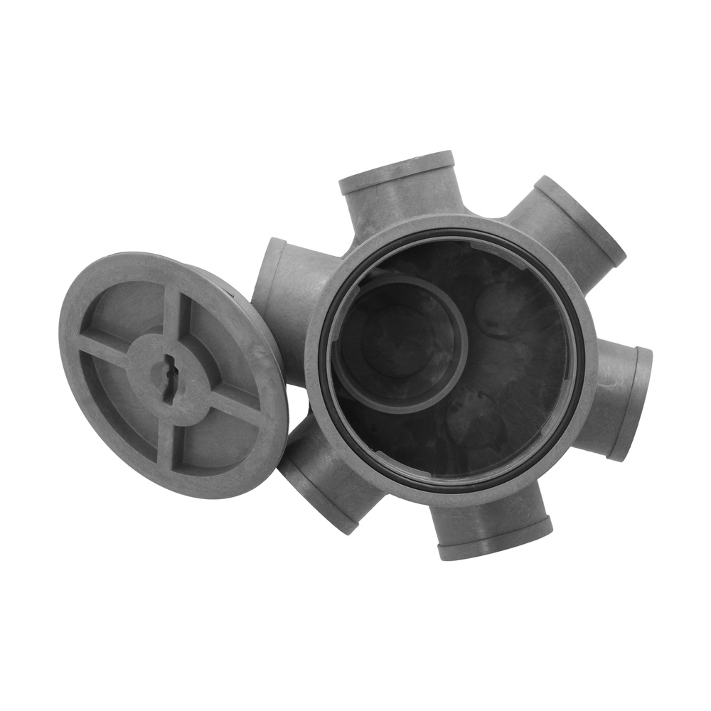 Bote Sifónico PVC Tuberias Ø 110 mm. Salidas Ø 50 y 40 mm. Altura 90 mm. - Imagen 4