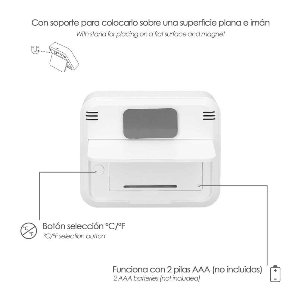 Termómetro Digital Higrómetro Interiores y Exteriores Minimo/Máximo Con Indicardor De Humedad - Imagen 4