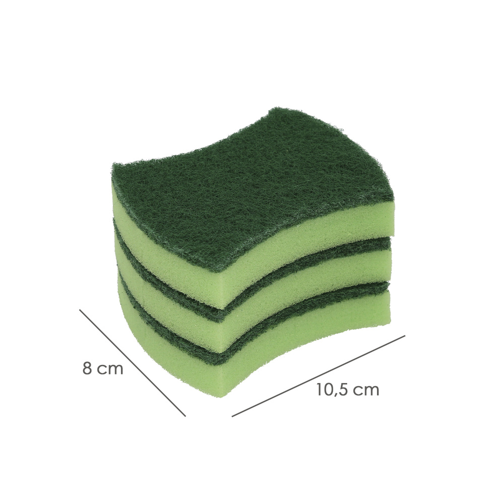 Estropajo Verde Con Esponja. Pack 3 Unidades. - Imagen 2