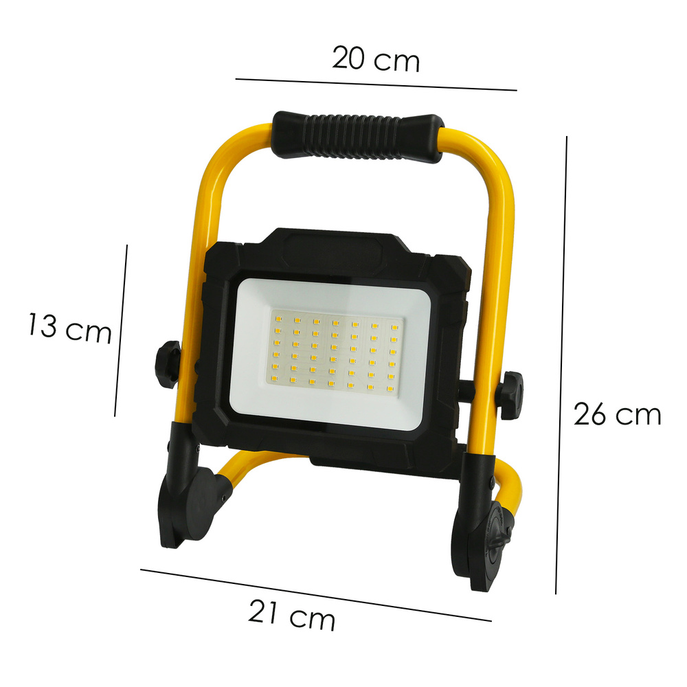 Foco Led Plano 30 Watt. Luz Blanca 4000º K IP 65 3300 Lumenes Con Asa de Transporte - Imagen 2