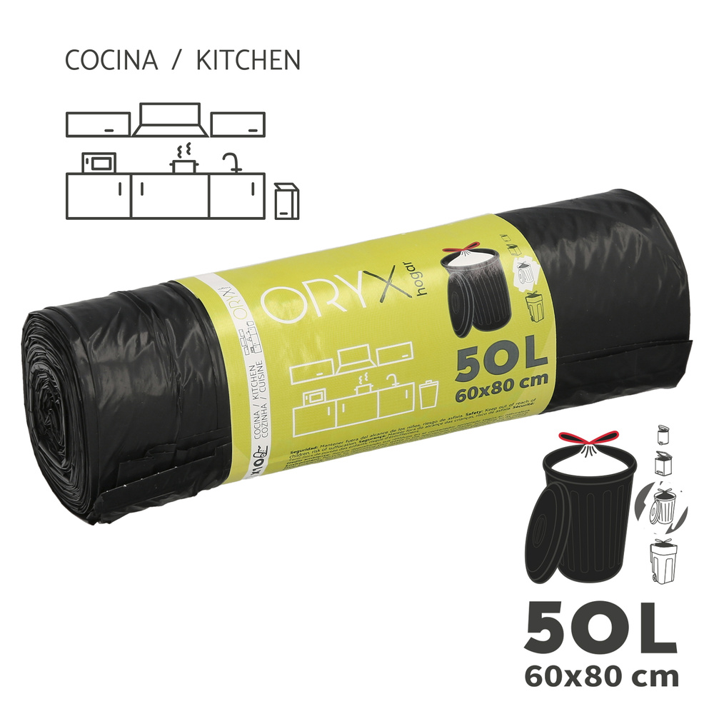 Bolsa Basura Cierre Facil 50 Litros Rollo 10 Bolsas - Imagen 2