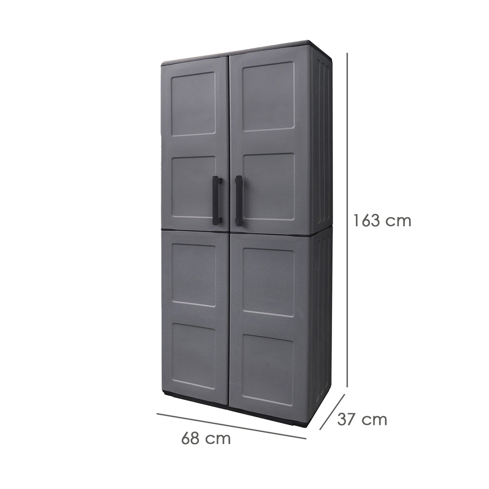 Armario Resina Alto 68x37x169 cm. Color Gris Oscuro - Imagen 2