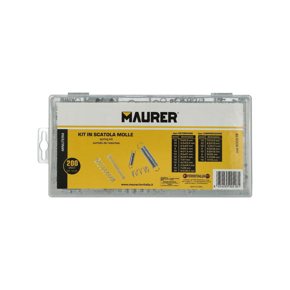 Kit Maletin 200 Muelles Compresión / Extensión Con Caja De Almacenamiento, Para Todo Tipo De Herramientas y Equipos - Imagen 5