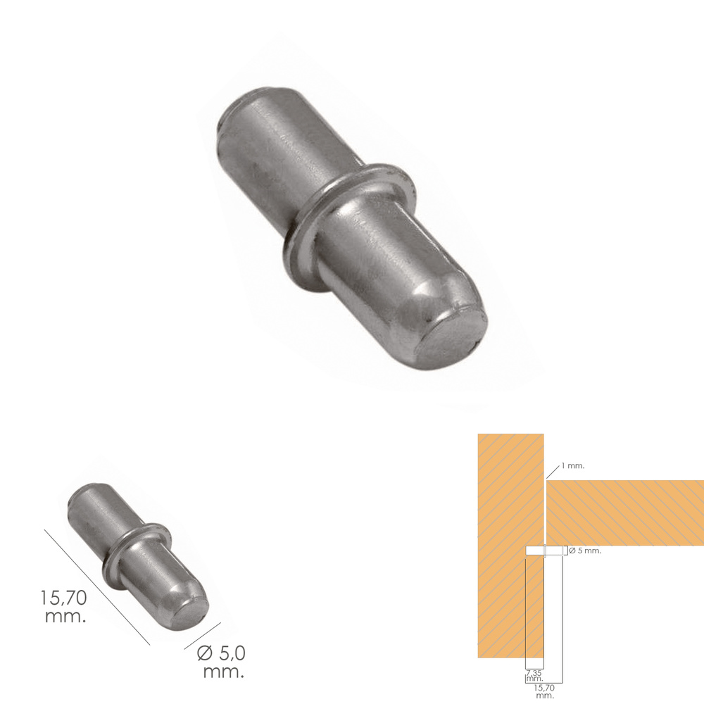Soporte de Metalico Con Anclaje 5 Ø mm. Para Estanterias / Estantes (Caja 100 Unidades) - Imagen 2