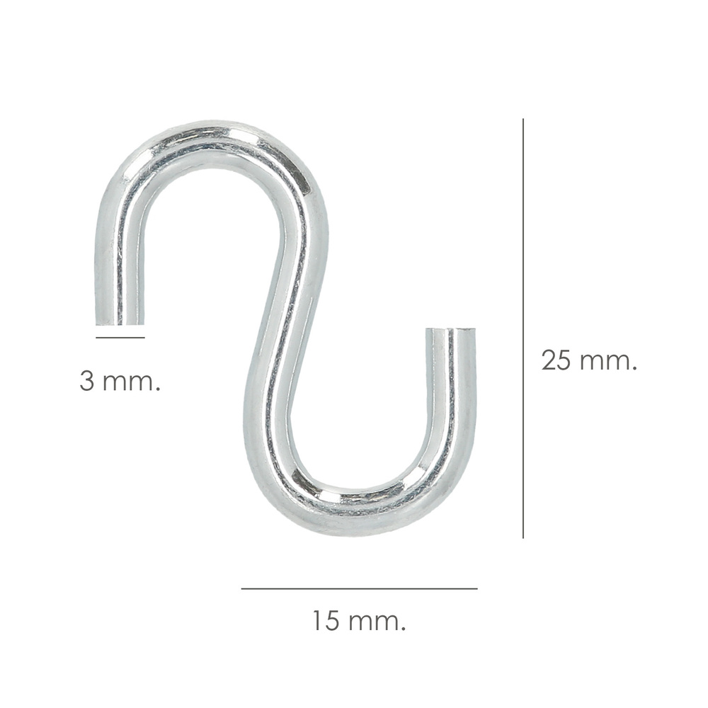 Gancho "S" Hierro Zincado 25 mm. "Uso Doméstico" - Imagen 2