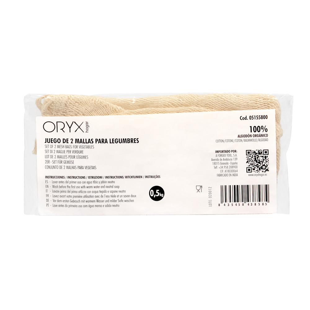 Malla / Bolsa Para Coccion Legumbres Algodon 0,5 Kg Pack De 2 Unidades. Algodon 100% Organico - Imagen 3