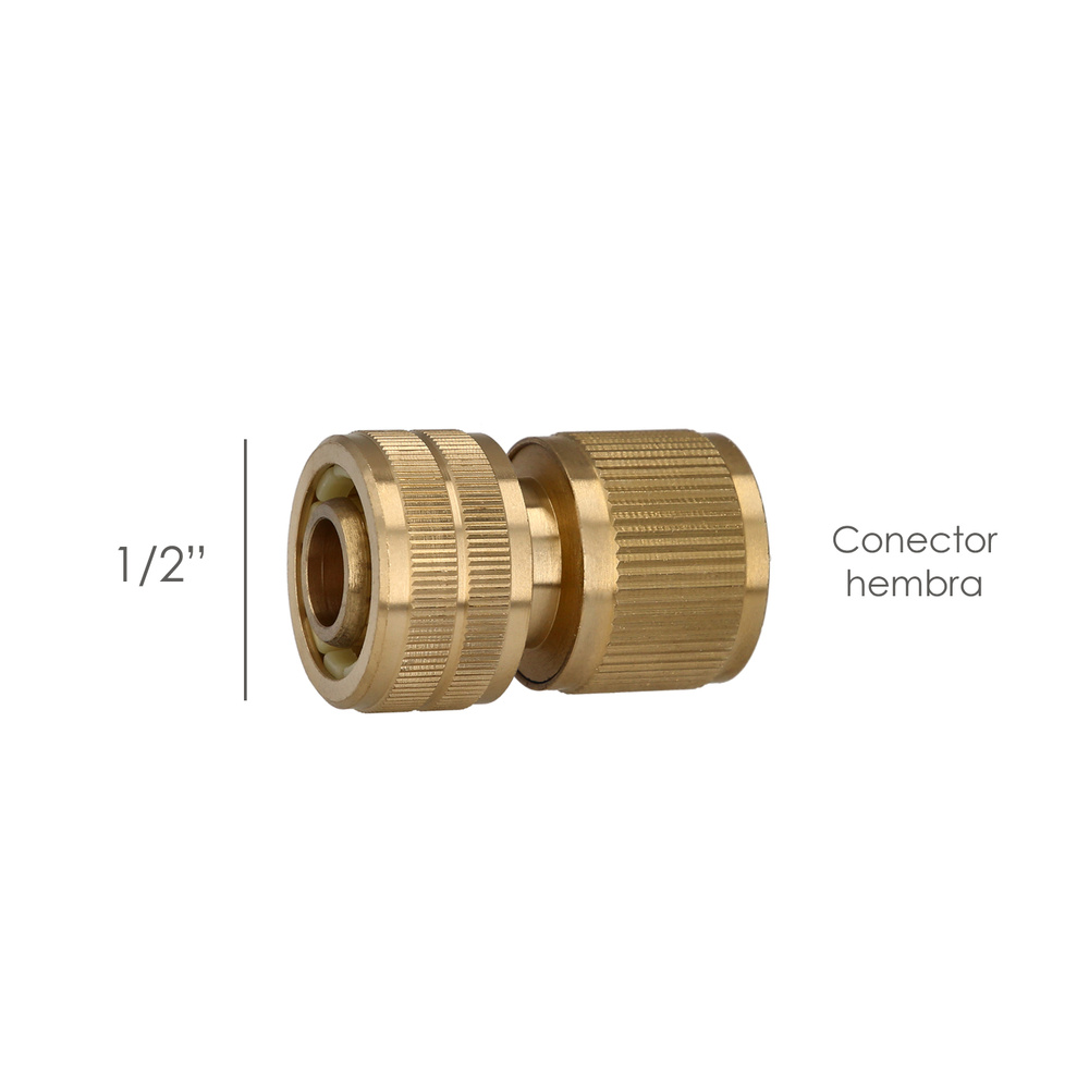 Conector Manguera Laton 1/2" Hembra, Adaptador Grifo, Conector Grifo A Conector Rapido - Imagen 2