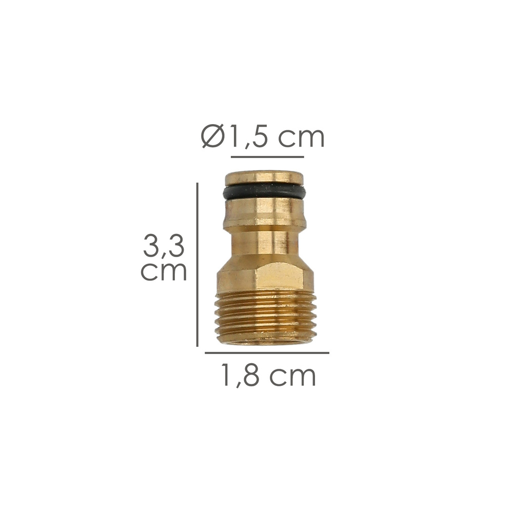 Adaptador Manguera Laton 1/2" Macho - Imagen 2