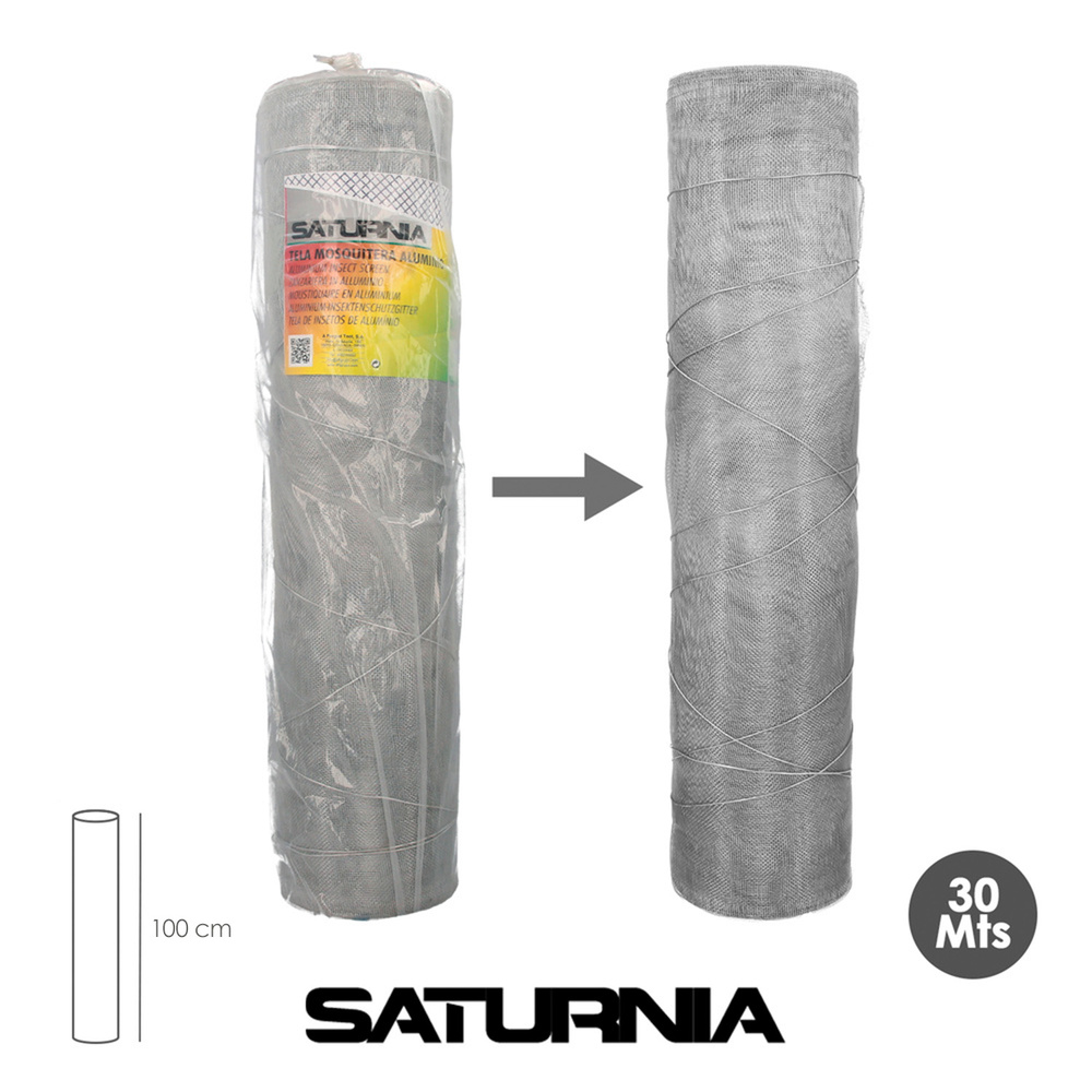 Tela Mosquitera Aluminio 18x14 Ancho 100 cm. Rollo 30 Metros. Malla Mosquitera Aluminio Anti Mosquitos, Antimoscas, - Imagen 5