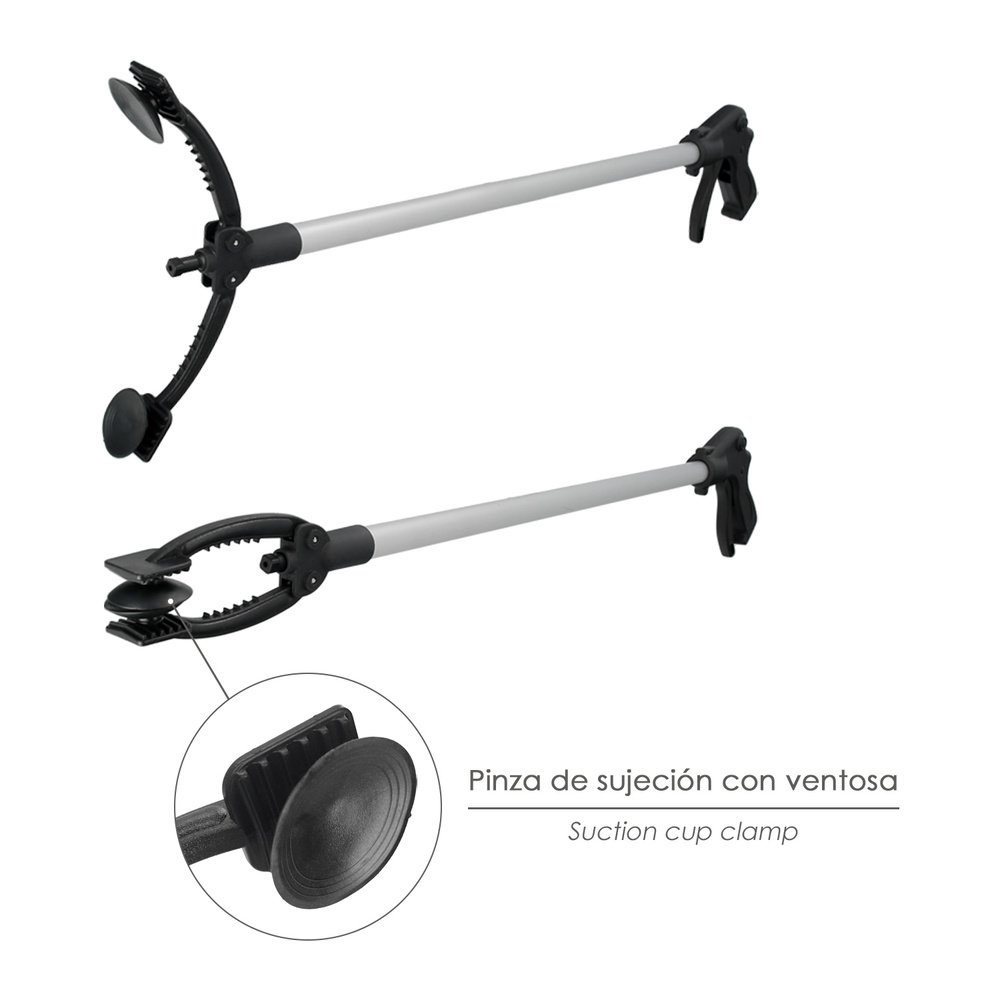 Pinza Coger Objetos 88 cm De Aluminio Con Ventosas y Seguro De Bloqueo - Imagen 3