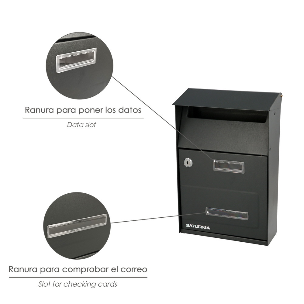 Buzon Exterior Country Gris Oscuro 215 x 320 x 105 mm. - Imagen 3