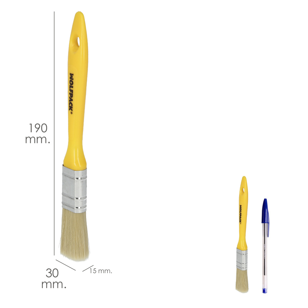Paletina Profesional Cerda Blanca Ancho 30 mm. Cerdas Naturales Mango Plastico Ergonomico, Brocha Pintor, Pincel Pintura - Imagen 2