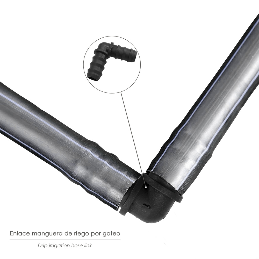 Codo Simple Para Tuberias Goteo Ø 16 mm. (Bolsa 100 Piezas) Riego Por Goteo, Microaspersión, Riego Por Nebulizacion - Imagen 5