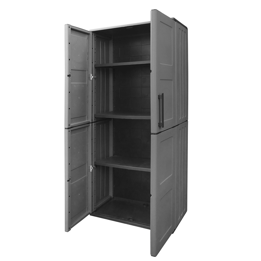 Armario Resina Alto 68x37x169 cm. Color Gris Oscuro - Imagen 3