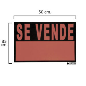 Cartel Se Vende 50x35 (Alt.) cm.