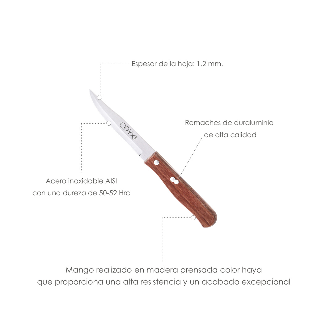 Cuchillo Montana Patatero Hoja Acero Inoxidable 9 cm. Mango madera (Blister 3 piezas) - Imagen 3