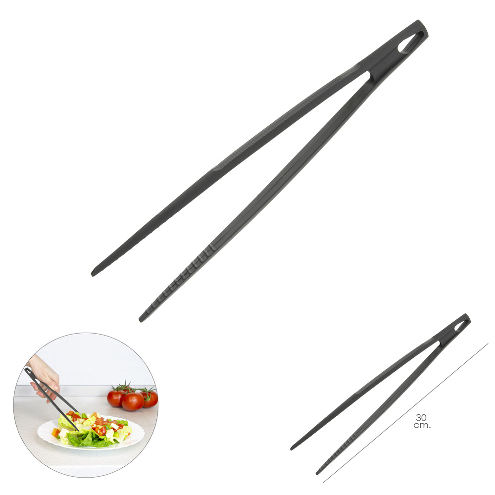 Pinzas De Cocina, Color Negro, Fabricadas en Nylon, 30cm. - Imagen 2