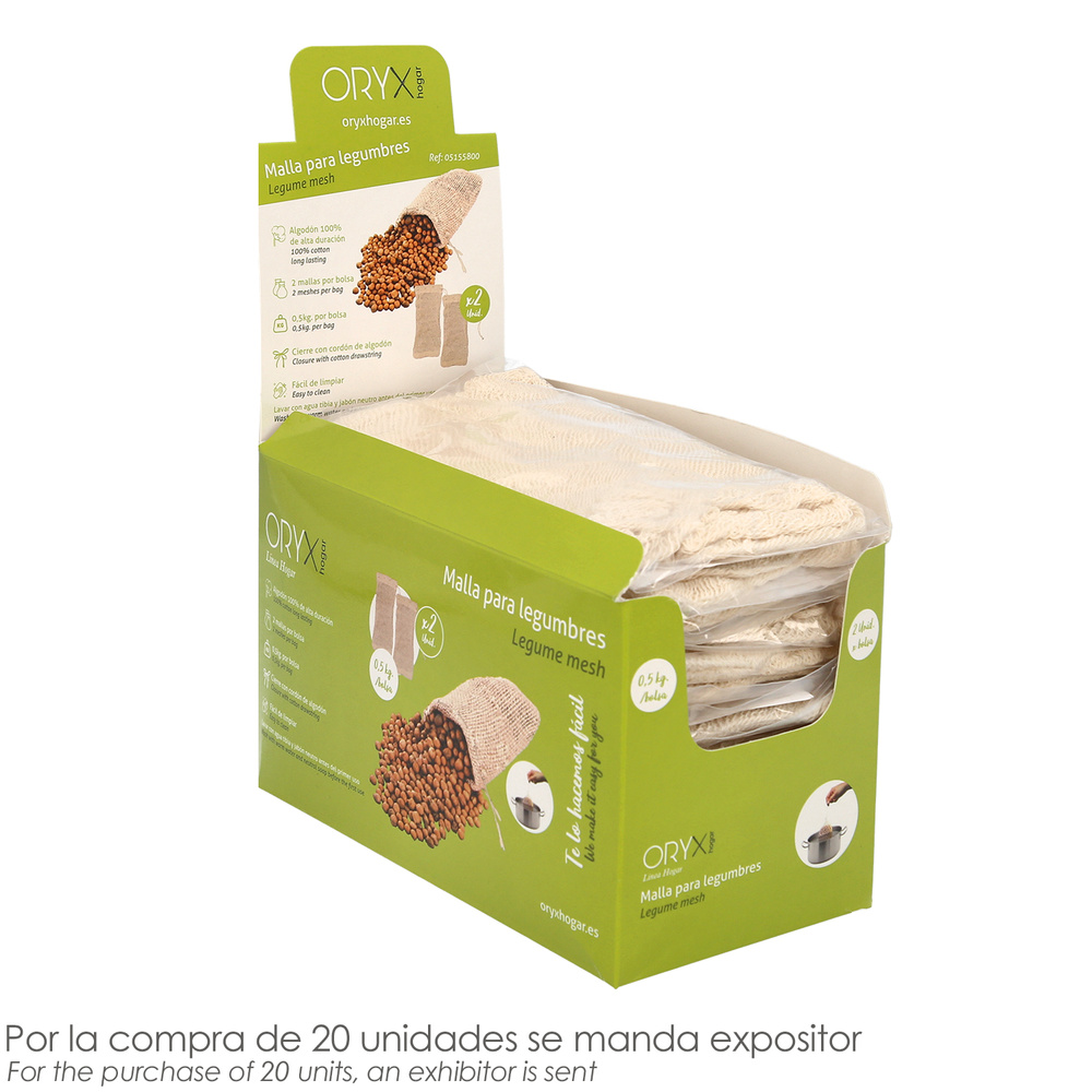 Malla / Bolsa Para Coccion Legumbres Algodon 0,5 Kg Pack De 2 Unidades. Algodon 100% Organico - Imagen 4