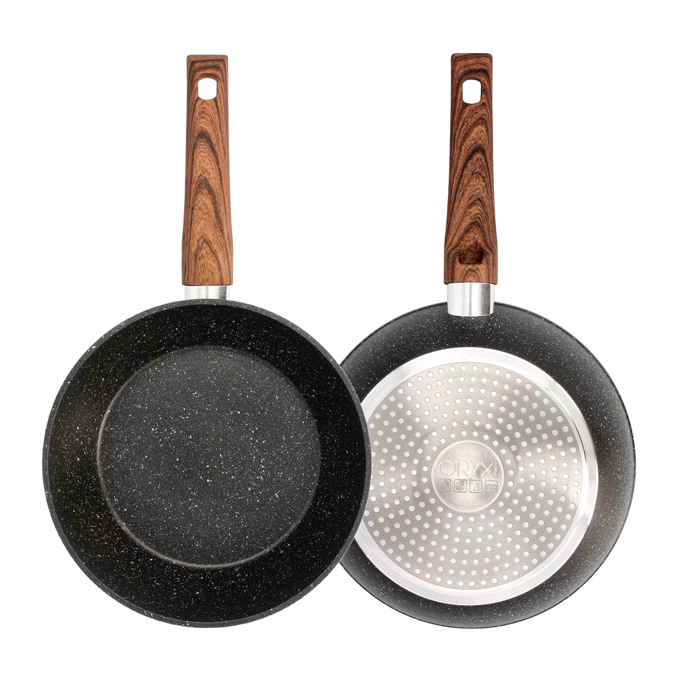 Sarten Aluminio Forjado Antiadherente Ø 24 x 7 cm. Mango Engomado / 5 capas / Acabado Piedra / Apta Para Todo Tipo de Cocinas - Imagen 3