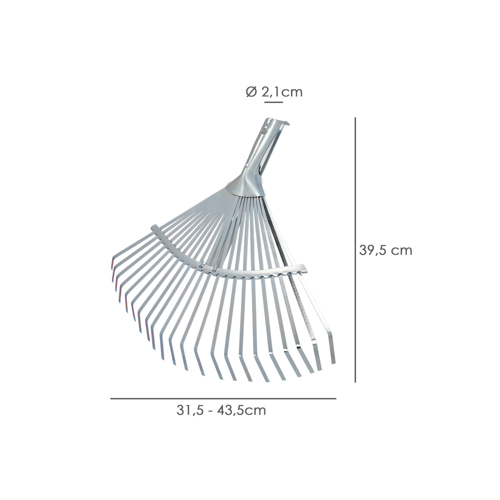 Rastrillo Metalico Para Jardin Ancho Regulable 31,5 A 43,5 cm. rastrillo Hojas, Cepillo Jardin, Escoba Metalica, Escoba Jardin - Imagen 2