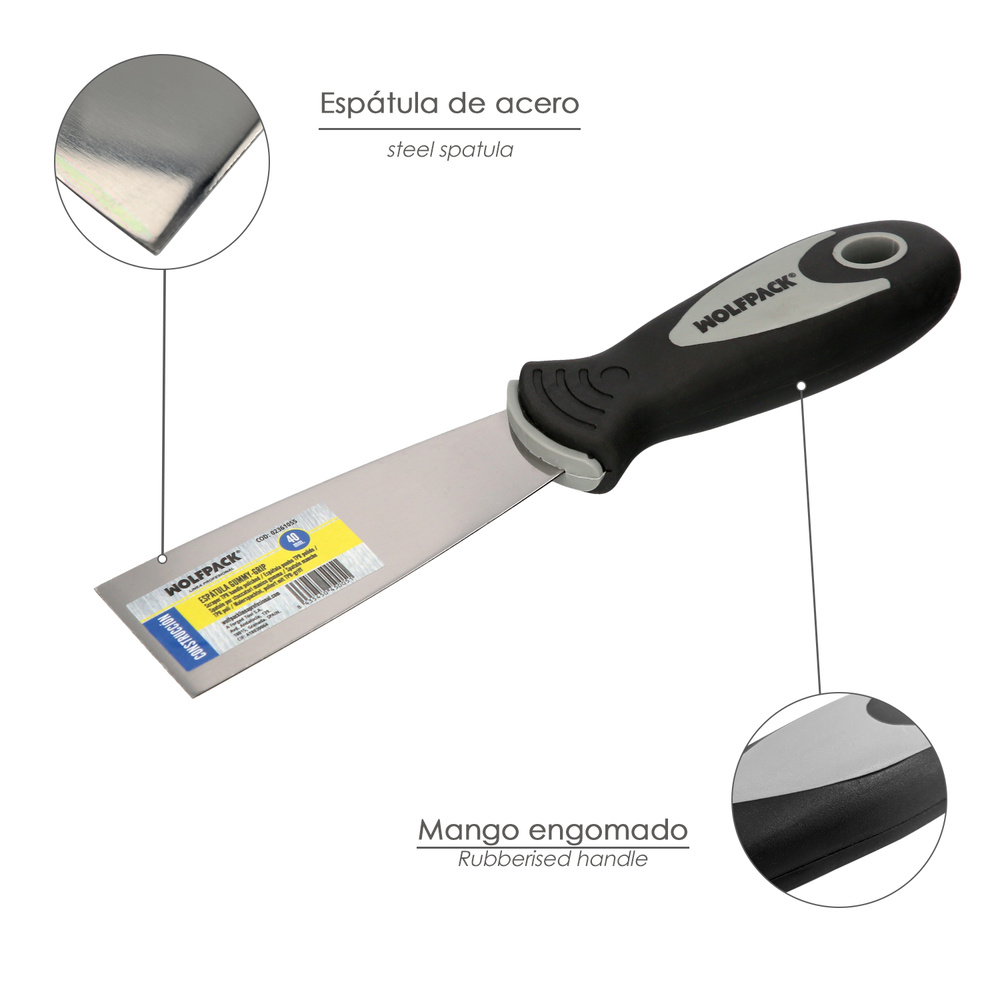 Espatula Mango Gummy Grip Hoja 40 mm. Aplicar Yeso, Pintora, Masillas, Pladur, etc. - Imagen 3