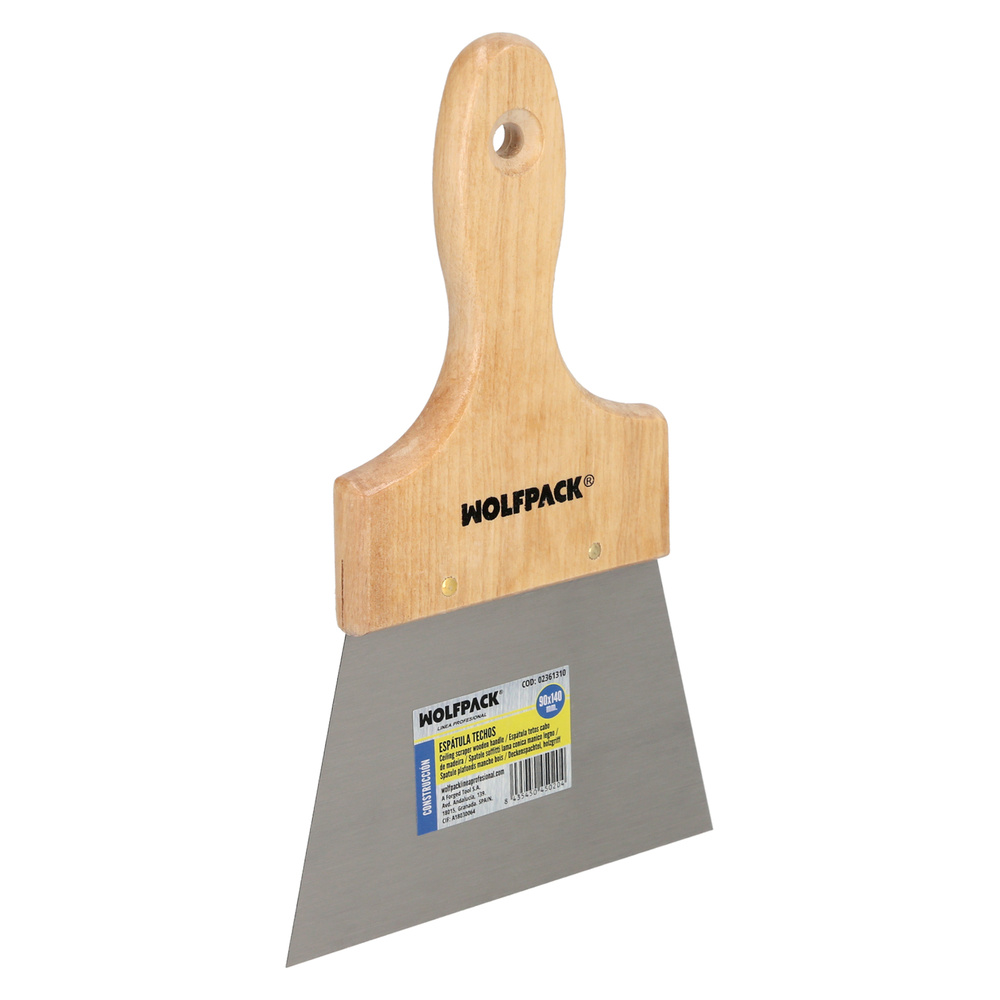 Espatula Techos Mango Madera Hoja Acero 90 x 140 mm. Aplicar Yeso, Pintora, Masillas, Pladur, etc.