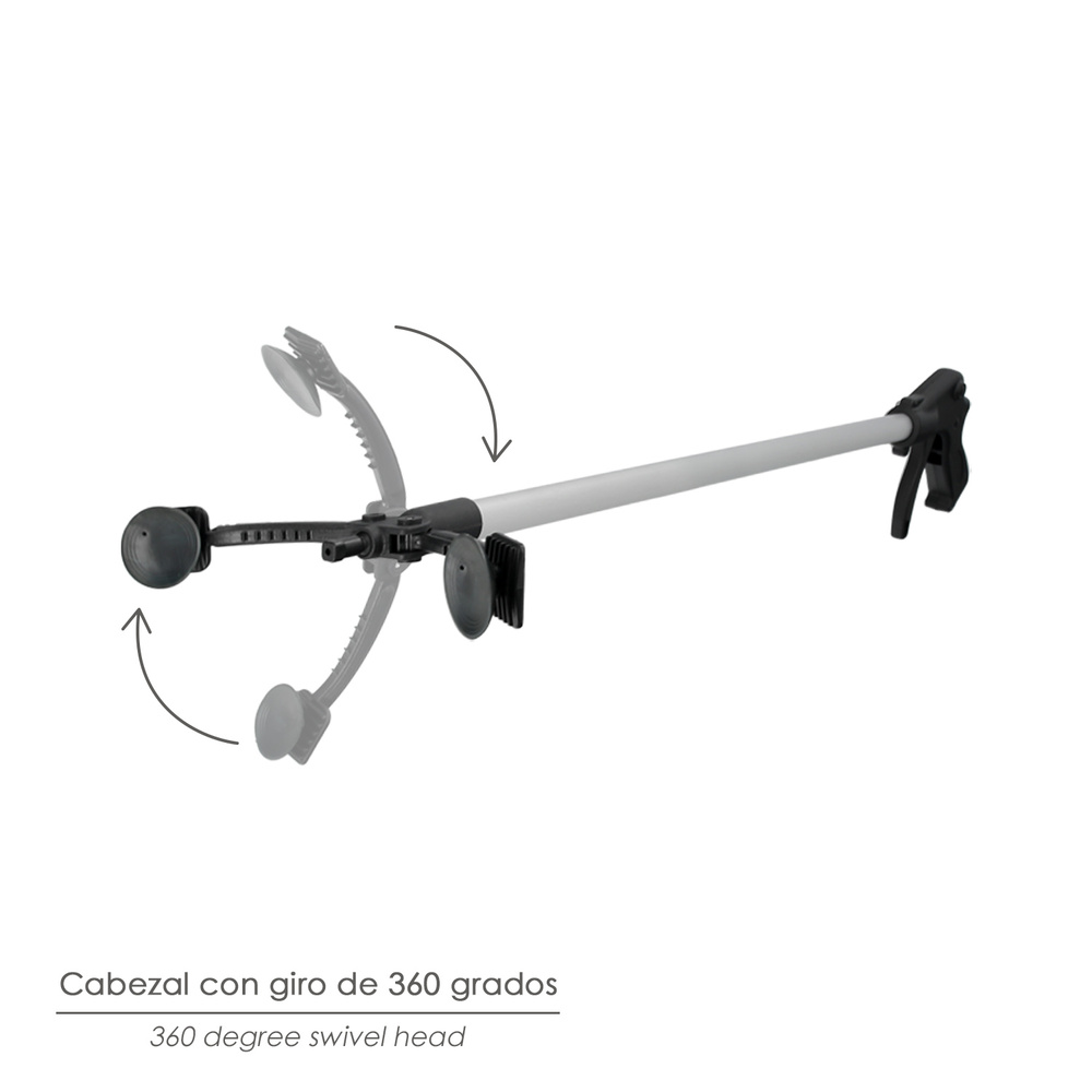 Pinza Coger Objetos 88 cm De Aluminio Con Ventosas y Seguro De Bloqueo - Imagen 4