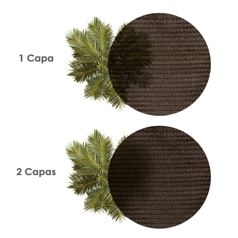 Malla Sombreo Rollo 2 x 50 metros, Reduce Radiación, Protección Jardín y Terraza, Regula Temperatura, Color Marrón - Imagen 5