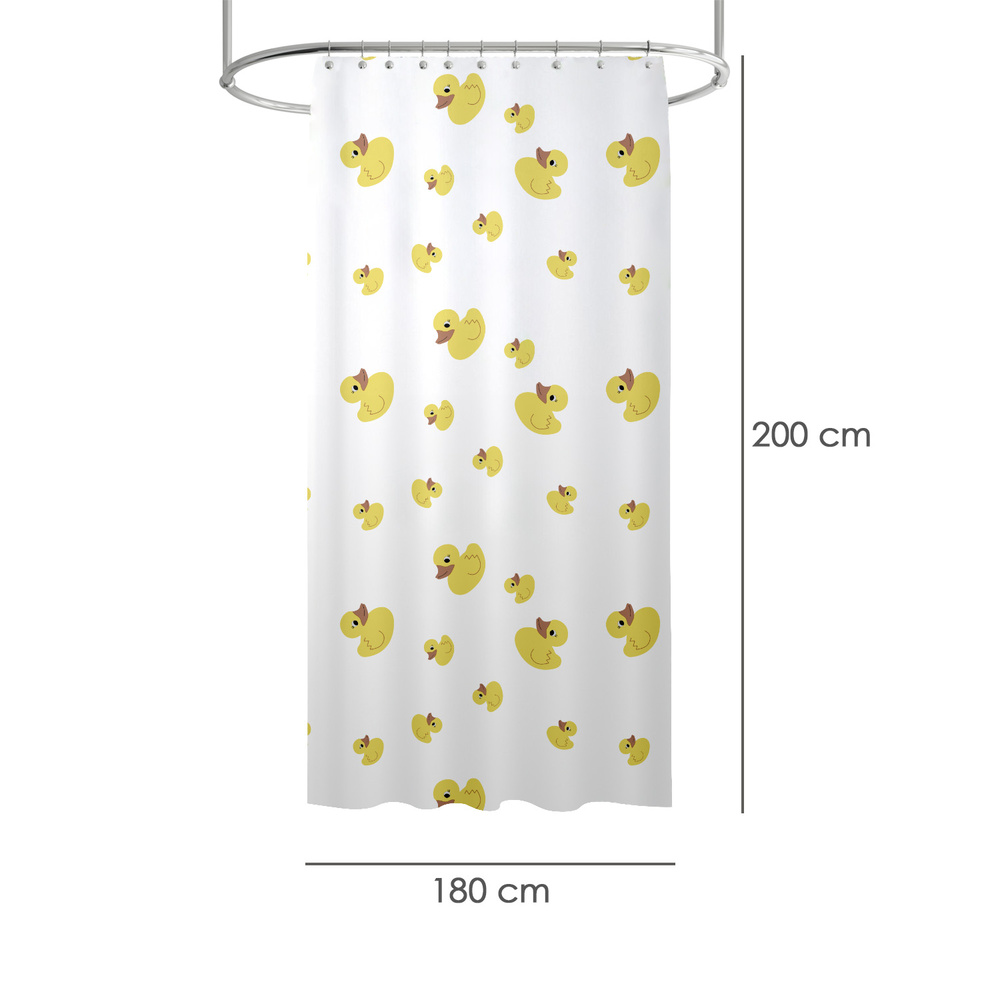 Cortina Ducha Patitos 180x200 cm. Impermeable - Imagen 2