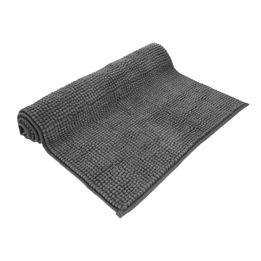 Alfombra Baño Poliéster Chenilla 50x80 cm. Gris. - Imagen 5