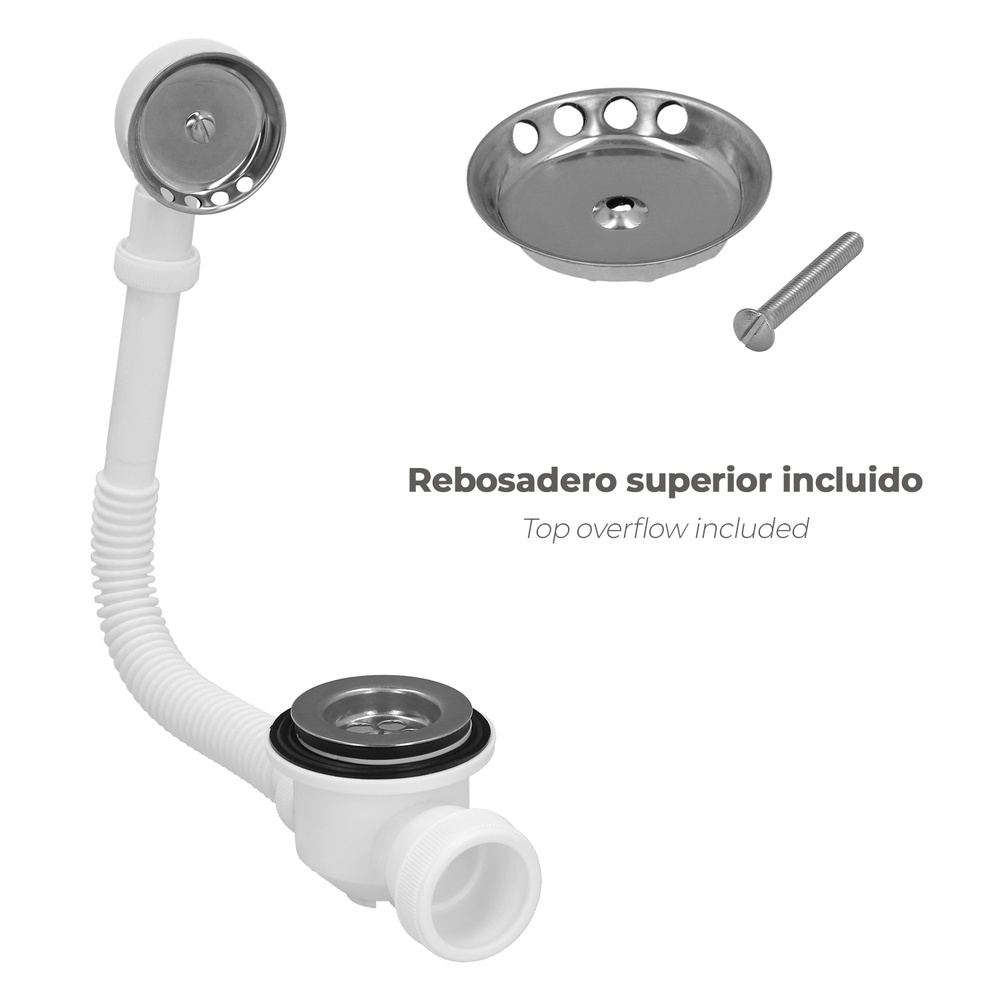 Sifon Bañera Con Rebosadero Salida Orientable1 1/2 - Imagen 5