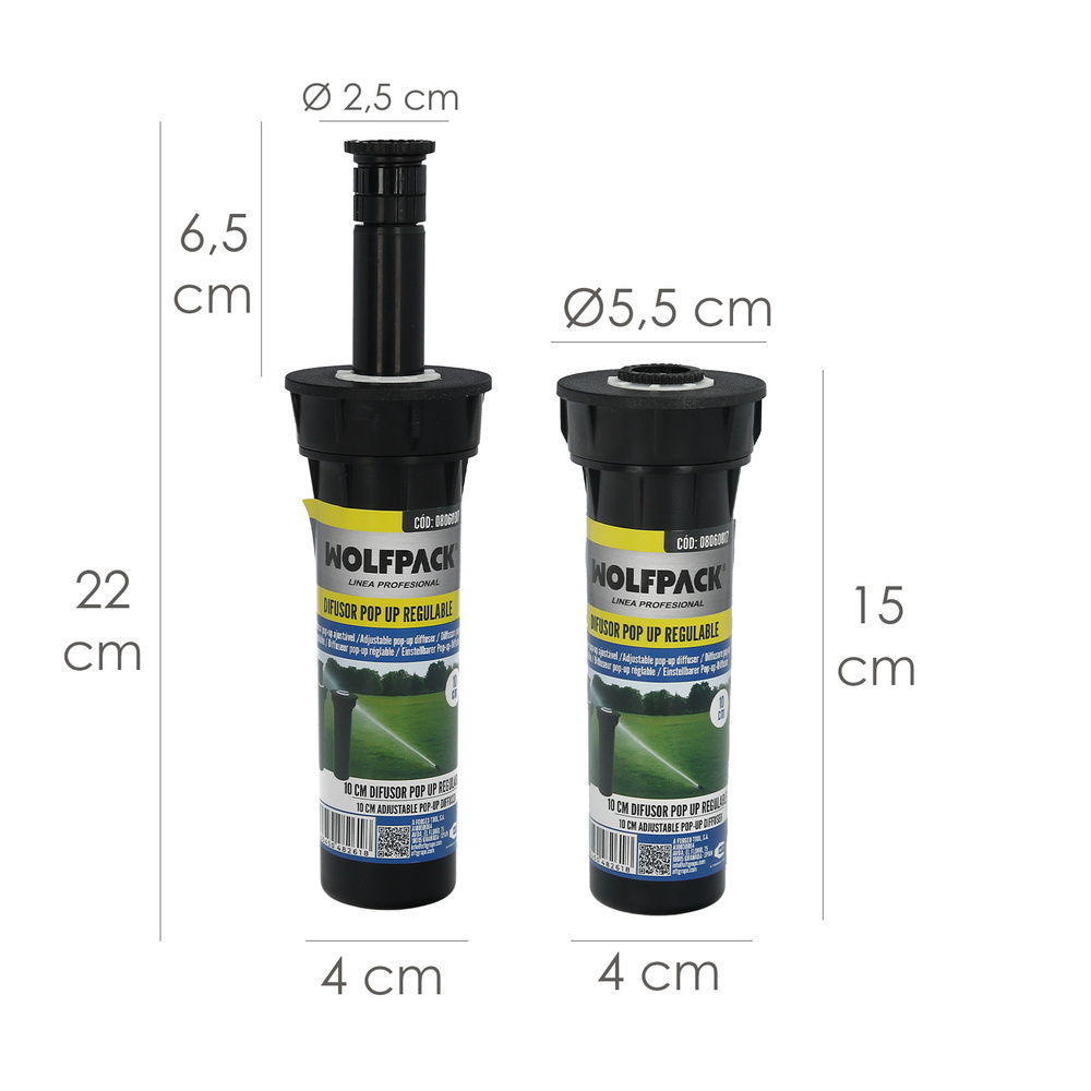 Difusor Pop Up Regulable 10 cm. - Imagen 2