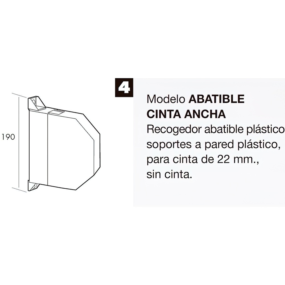 Recogedor Persiana Abatible Blanco Cinta 22 mm. - Imagen 2