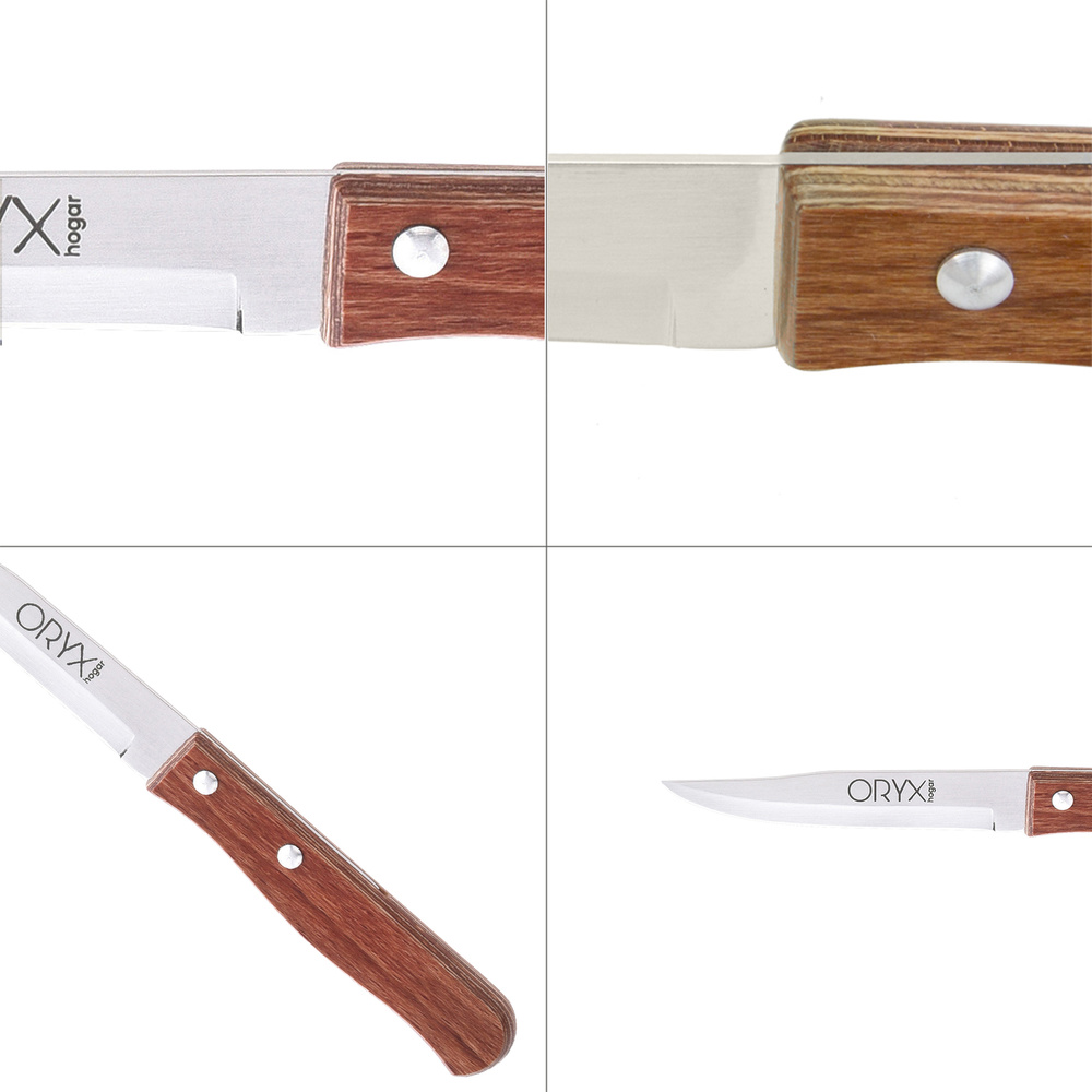 Cuchillo Montana Patatero Hoja Acero Inoxidable 9 cm. Mango madera (Blister 3 piezas) - Imagen 4
